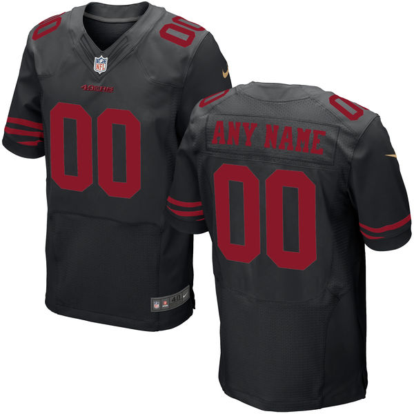 Nike San Francisco 49ers Customized Black Stitched Elite Men's NFL Jersey